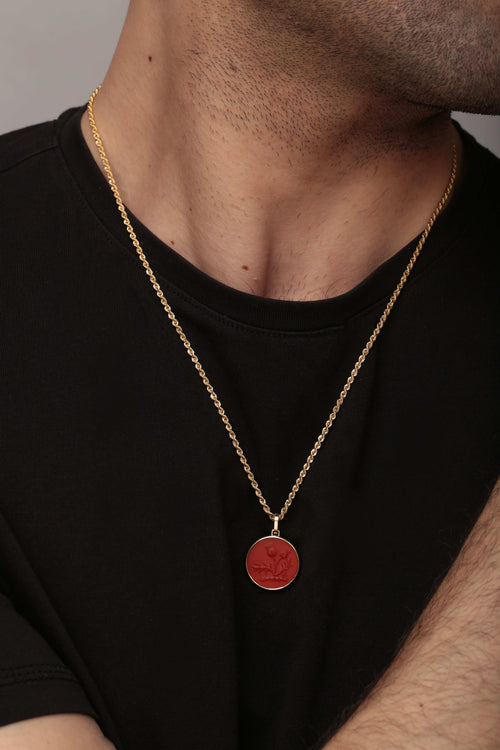 CARNELIAN THISTLE NECKLACE
