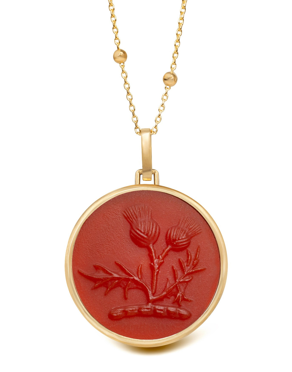 CARNELIAN THISTLE NECKLACE