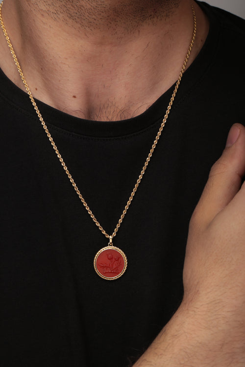 CARNELIAN THISTLE NECKLACE