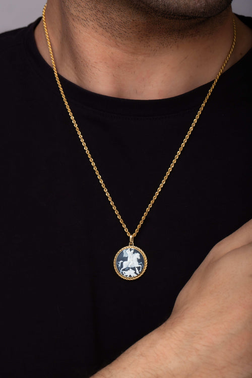 SARDONYX SAINT GEORGE NECKLACE