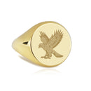 14K Gold Celtic Hawk Signet Ring