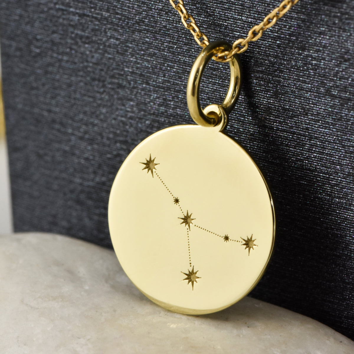 14K Gold Cancer Zodiac Constellation Pendant Necklace