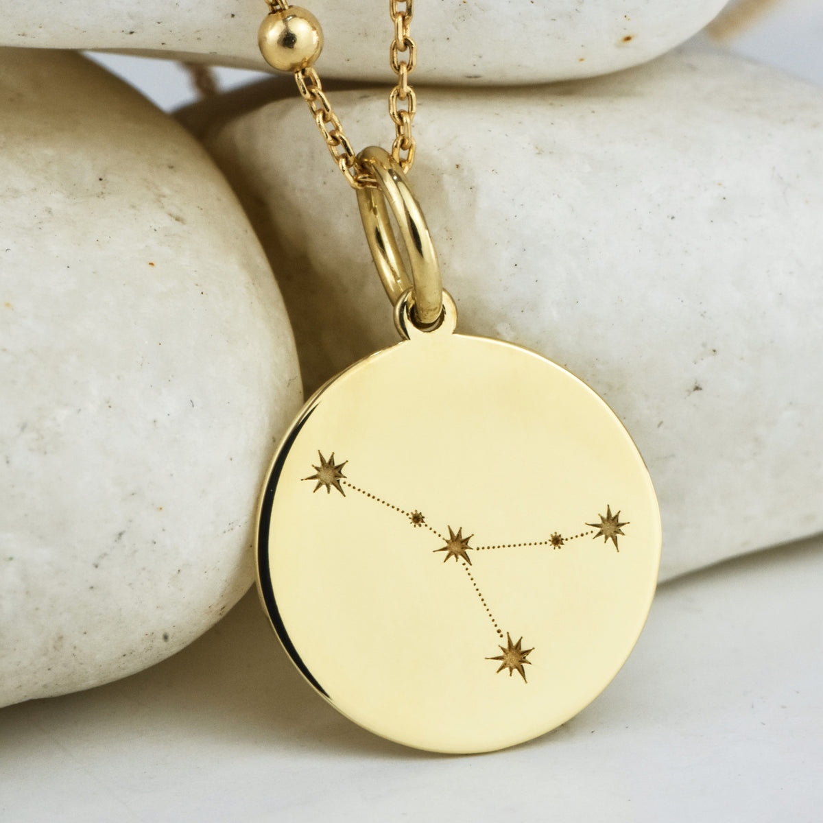 14K Gold Cancer Zodiac Constellation Pendant Necklace