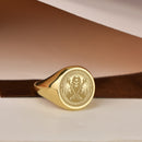 14K Gold Grim Reaper Signet Ring