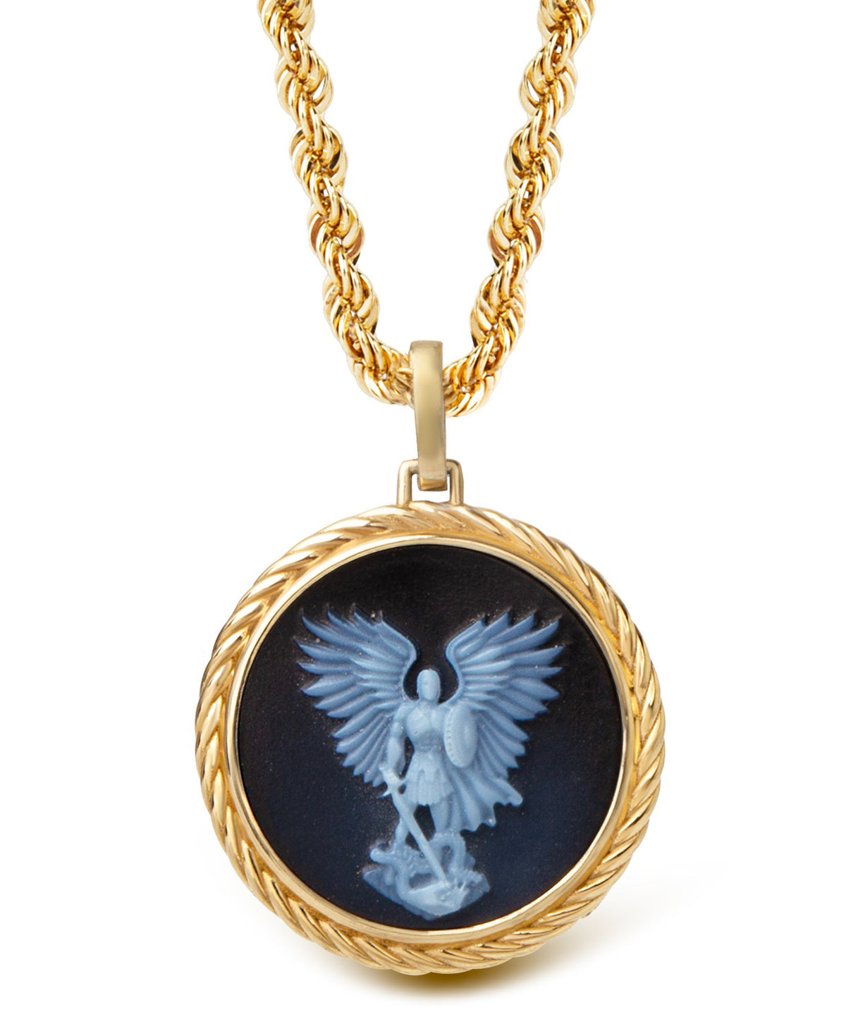 SARDONYX MICHAEL ARCHANGEL NECKLACE
