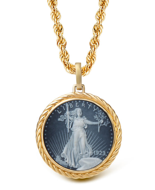 SARDONYX AMERICAN EAGLE COIN NECKLACE