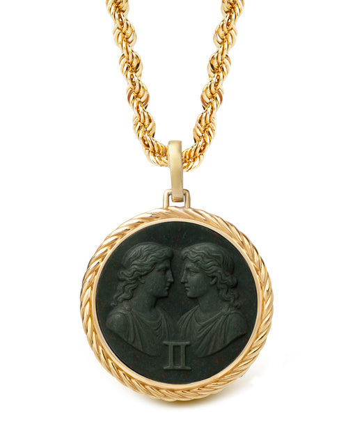 BLOODSTONE GEMINI NECKLACE