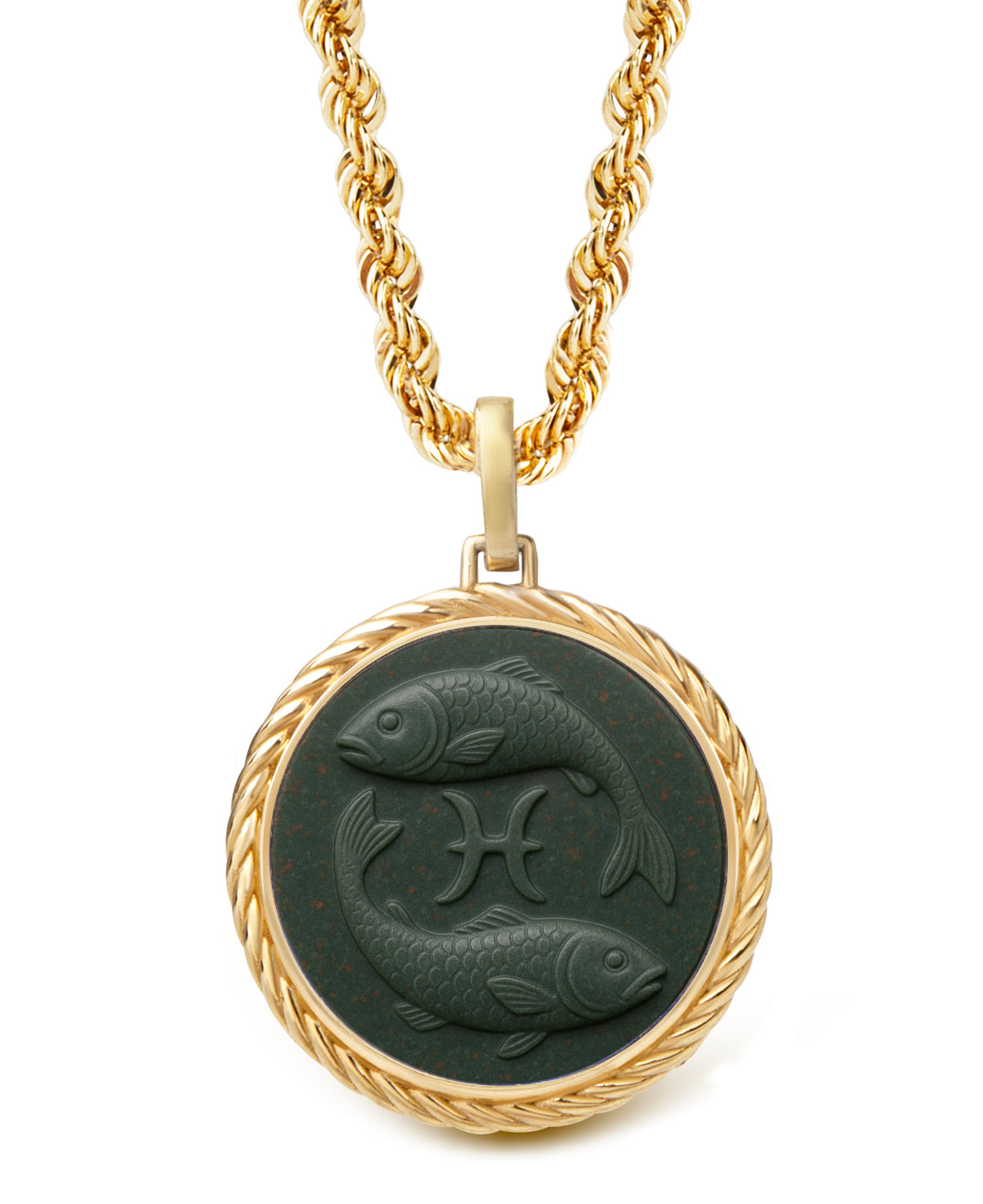BLOODSTONE PISCES NECKLACE