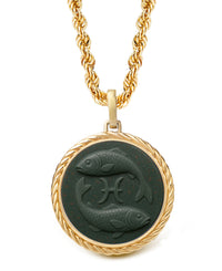 BLOODSTONE PISCES NECKLACE