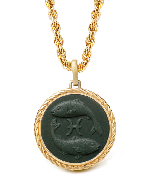 BLOODSTONE PISCES NECKLACE