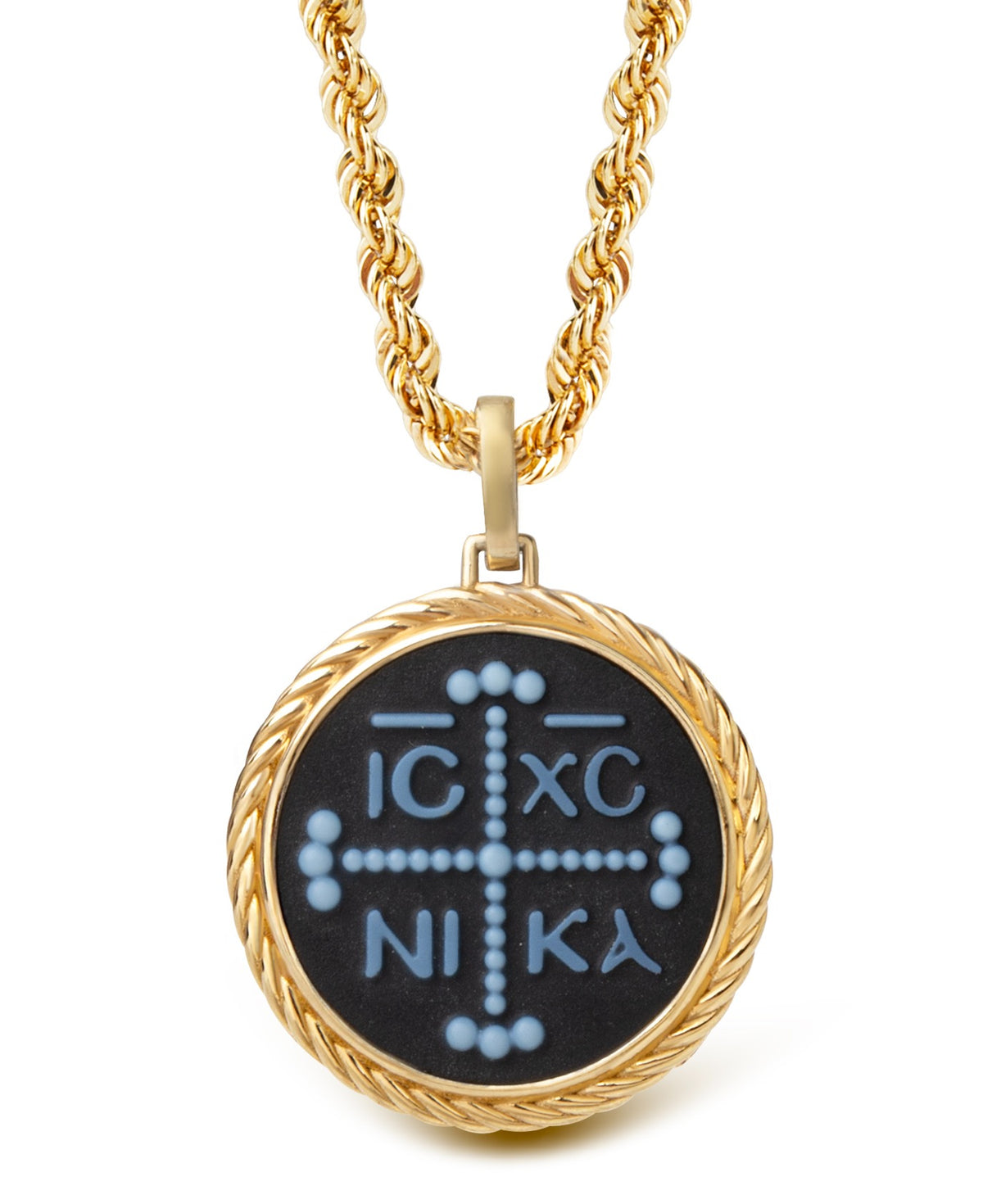 SARDONYX ICXC NIKA CROSS NECKLACE