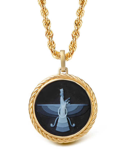 SARDONYX FARAVAHAR NECKLACE