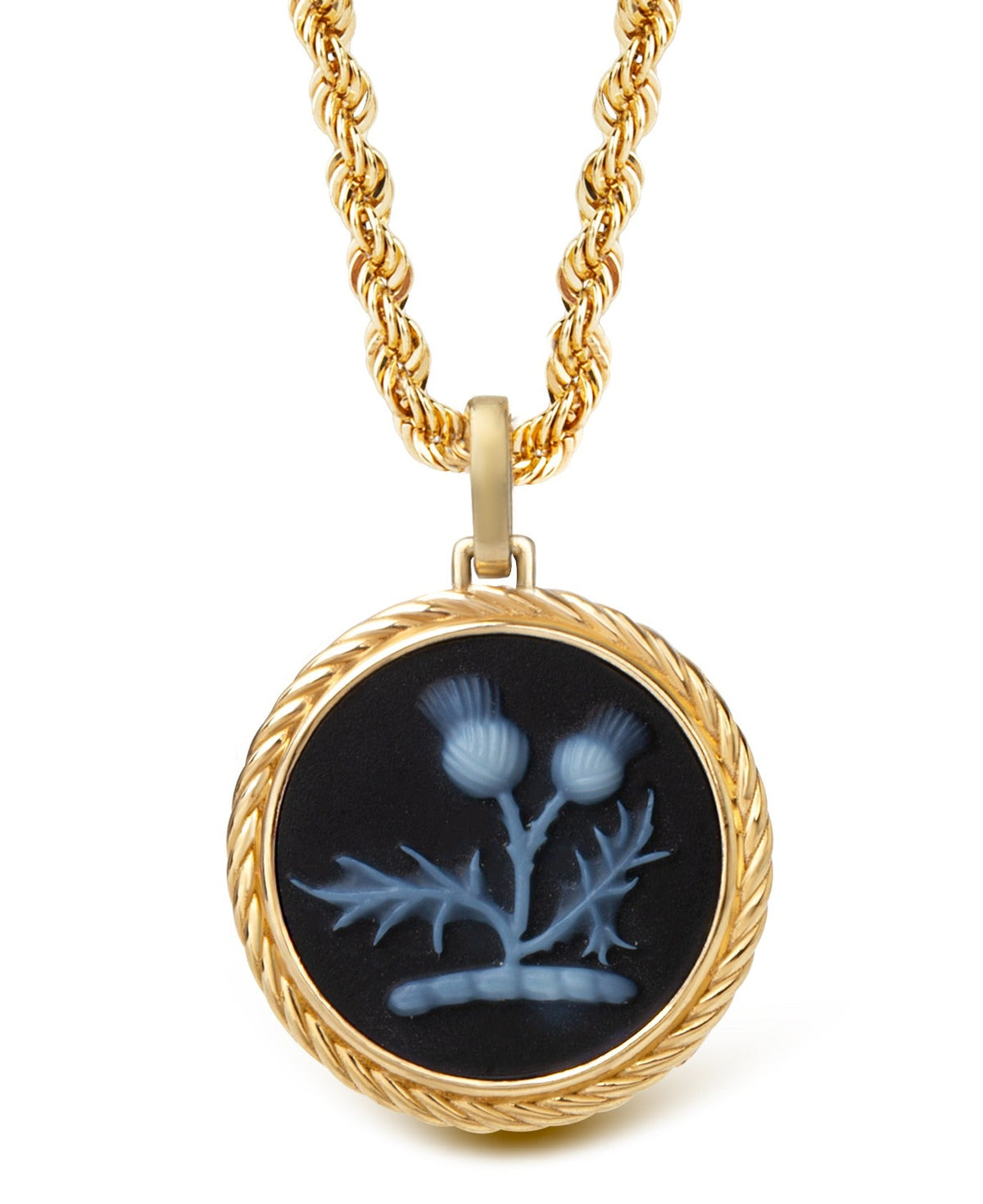 SARDONYX THISTLE NECKLACE