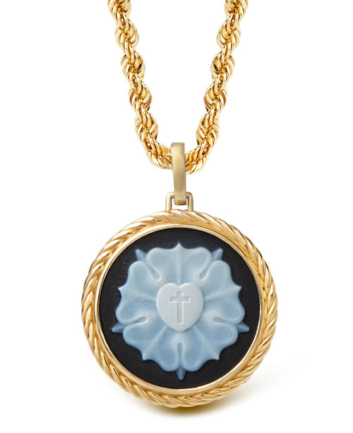 SARDONYX LUTHER ROSE NECKLACE