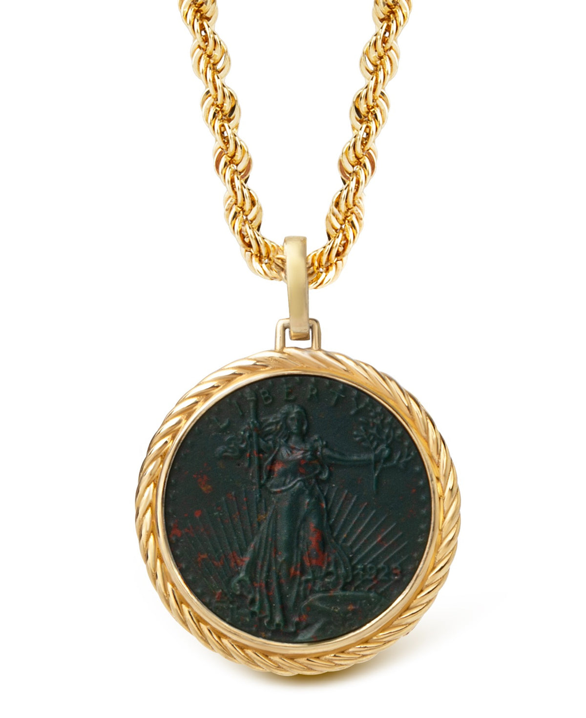 BLOODSTONE AMERICAN EAGLE COIN NECKLACE