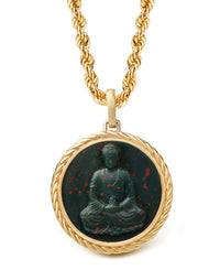 BLOODSTONE BUDDHA NECKLACE