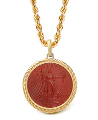 CARNELIAN AMERICAN EAGLE COIN NECKLACE