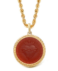 CARNELIAN SACRED HEART NECKLACE
