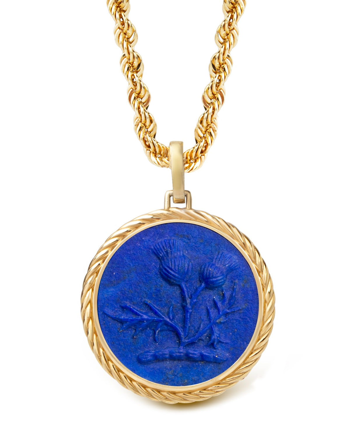 LAPIS LAZULI THISTLE NECKLACE