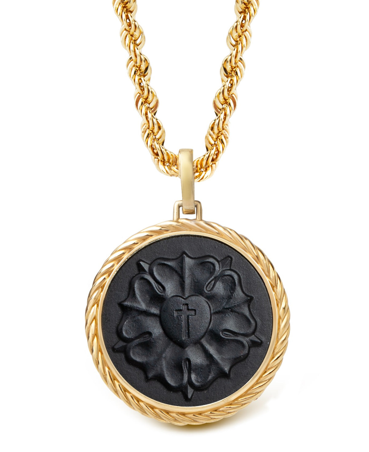ONYX LUTHER ROSE NECKLACE