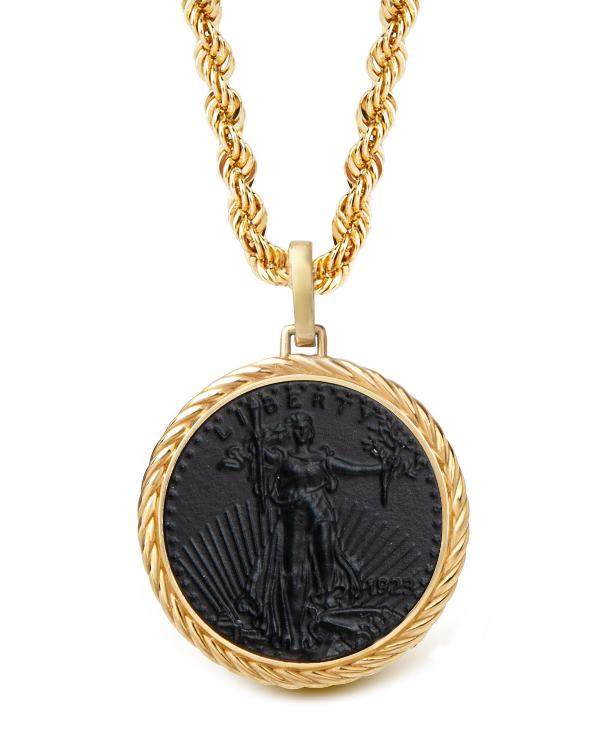ONYX AMERICAN EAGLE COIN NECKLACE