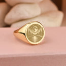 14K Gold Moonlit River Signet Ring