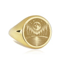 14K Gold Moonlit River Signet Ring