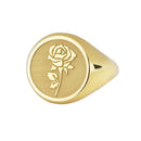 14K Gold Rose Signet Ring