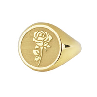14K Gold Rose Signet Ring