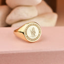 14K Gold Saint Christopher Signet Ring