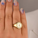 14K Gold Saint Christopher Signet Ring