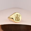 14K Gold Samurai Signet Ring