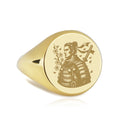 14K Gold Samurai Signet Ring