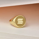 14K Gold Solana SOL Signet Ring