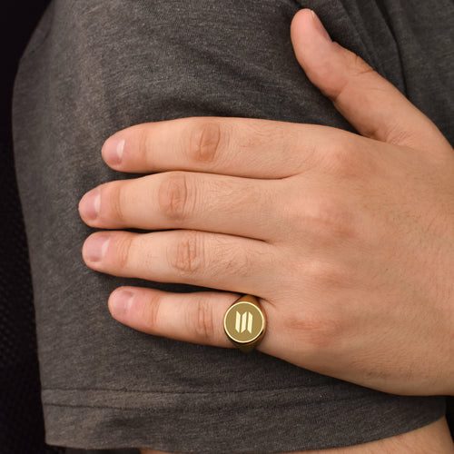 14K Gold Solana SOL Signet Ring