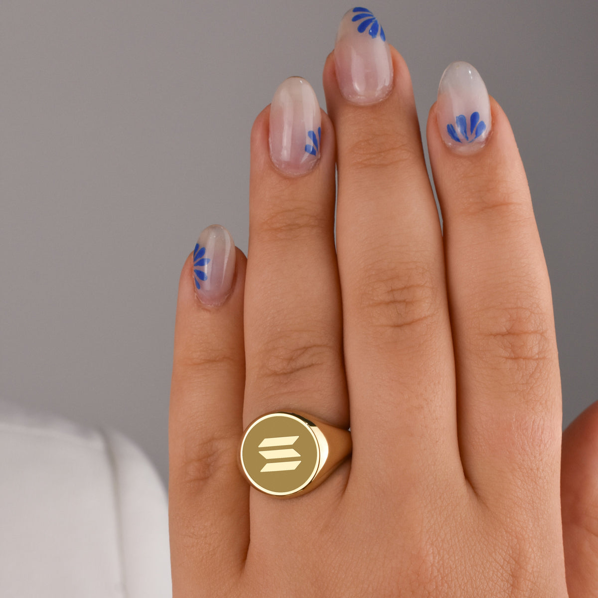 14K Gold Solana SOL Signet Ring