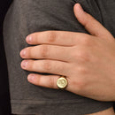 14K Gold Virgin Mary Signet Ring