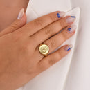 14K Gold Virgin Mary Signet Ring