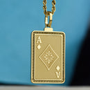14K Gold Ace of Diamonds Pendant Necklace