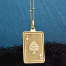 14K Gold Ace of Spades Pendant Necklace