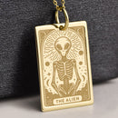 14K Gold Alien Pendant Necklace
