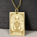 14K Gold Alien Pendant Necklace