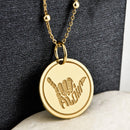 14K Gold Aloha Shaka Hand Pendant Necklace