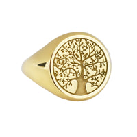 14K Gold Tree of Life Signet Ring