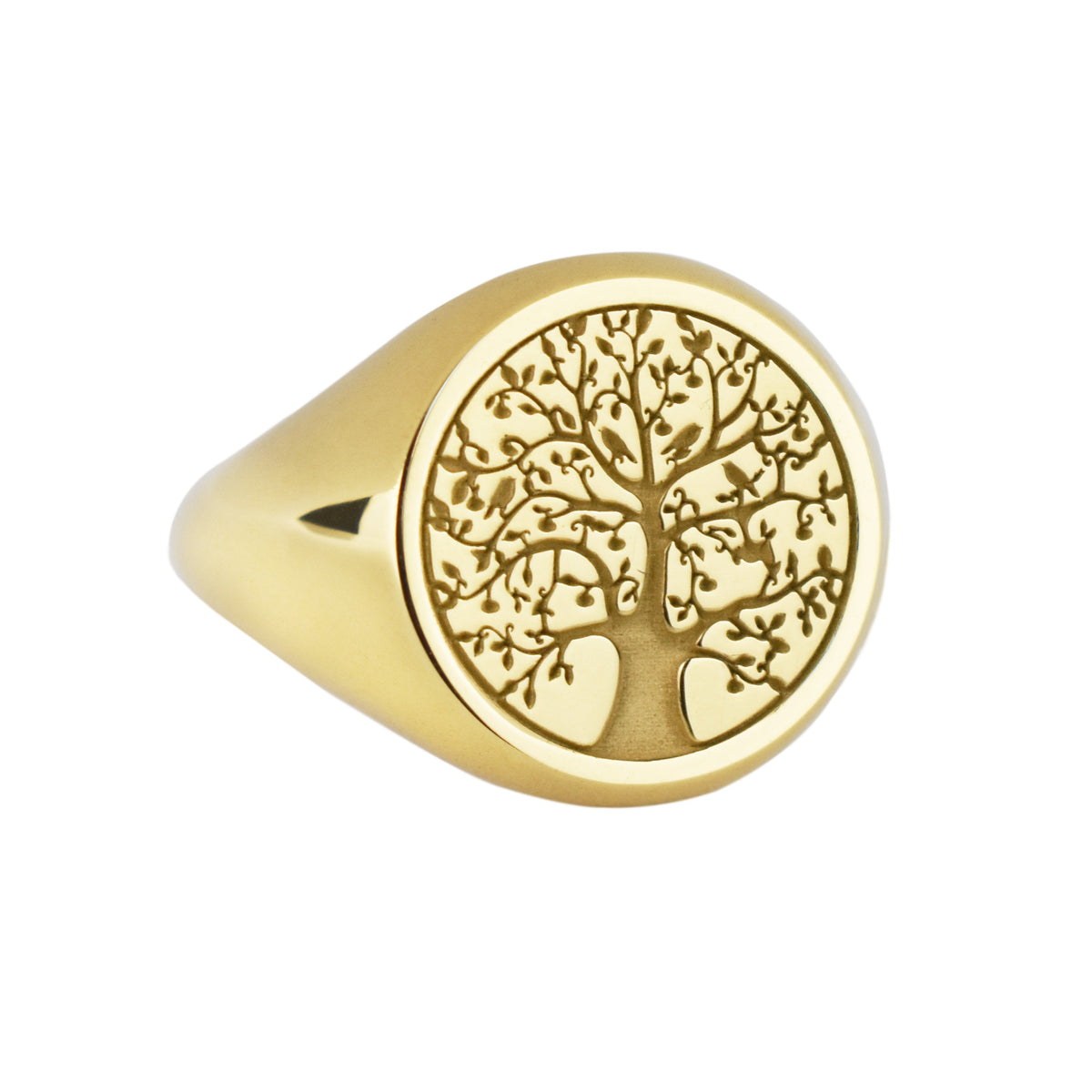 14K Gold Tree of Life Signet Ring