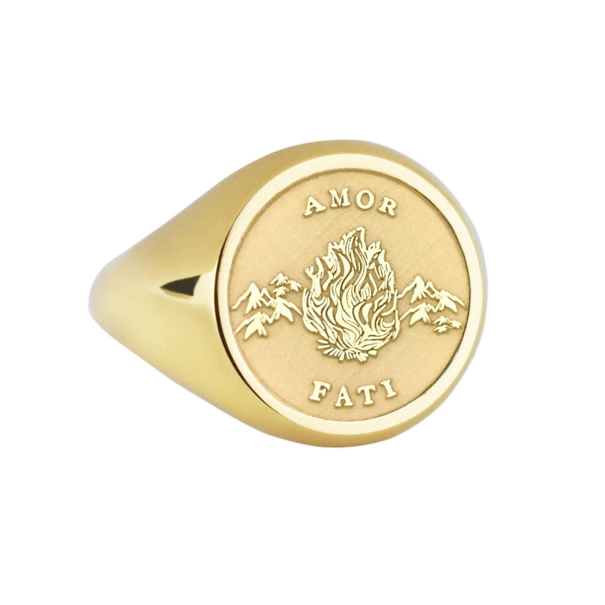 14K Gold Amor Fati Signet Ring
