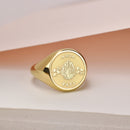 14K Gold Amor Fati Signet Ring