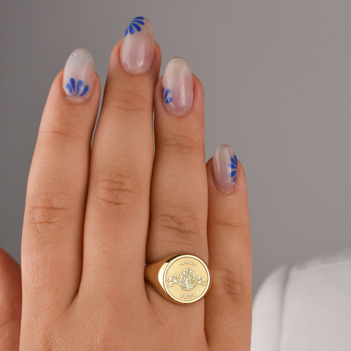 14K Gold Amor Fati Signet Ring