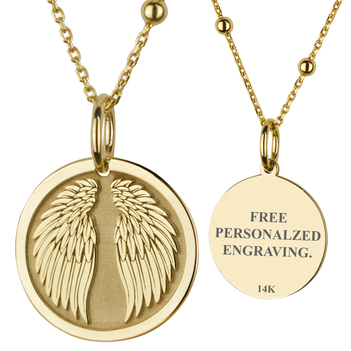 14K Gold Angel Wings Necklace
