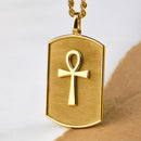 14K Gold Ankh Tag Necklace
